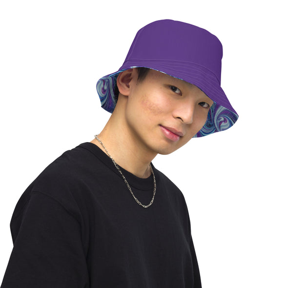 B. W. Purple Tye-Dye Hound Life Reversible Bucket Hat