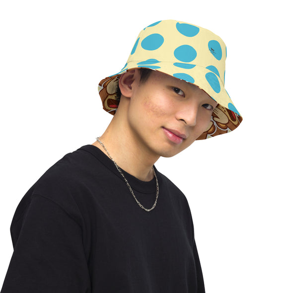 B. W. Polka Dot Monkey Reversible Bucket Hat