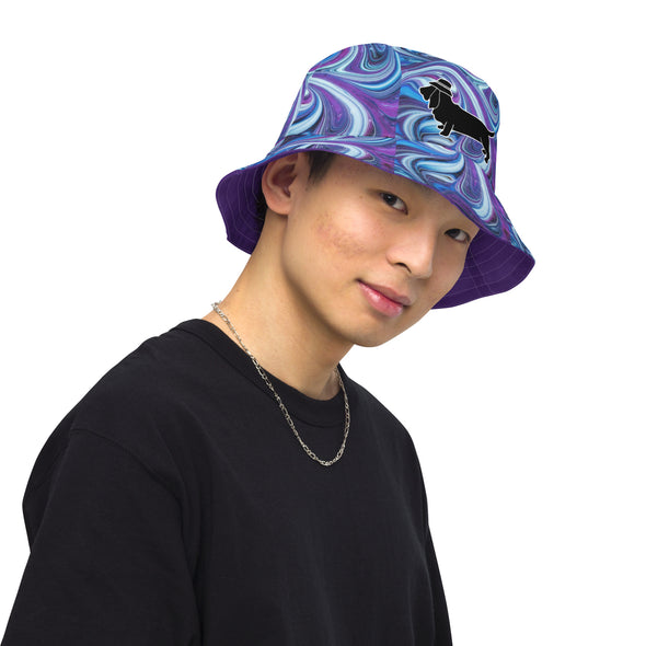 B. W. Purple Tye-Dye Hound Life Reversible Bucket Hat