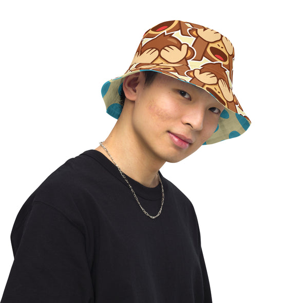 B. W. Polka Dot Monkey Reversible Bucket Hat