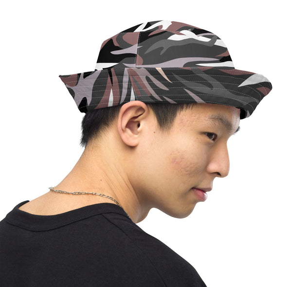 B. W. Reversible Camo Bucket Hat