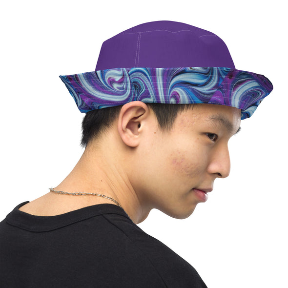 B. W. Purple Tye-Dye Hound Life Reversible Bucket Hat