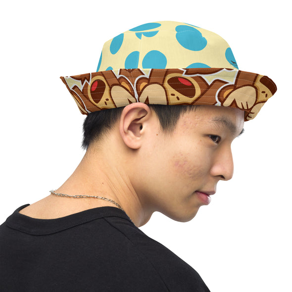 B. W. Polka Dot Monkey Reversible Bucket Hat