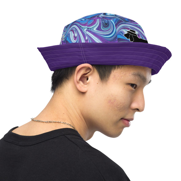 B. W. Purple Tye-Dye Hound Life Reversible Bucket Hat