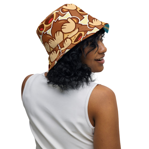B. W. Polka Dot Monkey Reversible Bucket Hat