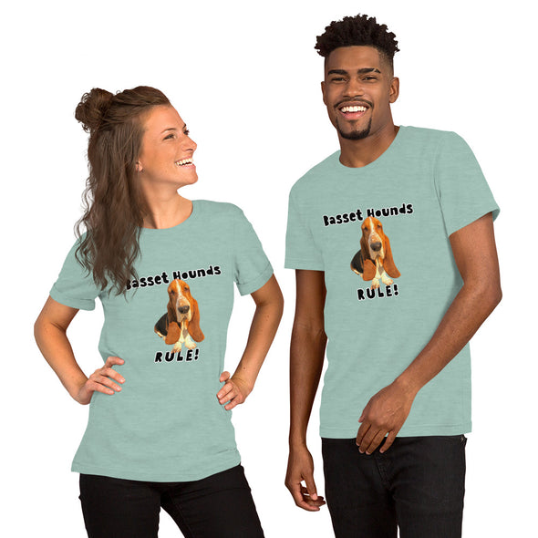 Basset Hounds RULE! Short-Sleeve Unisex T-Shirt