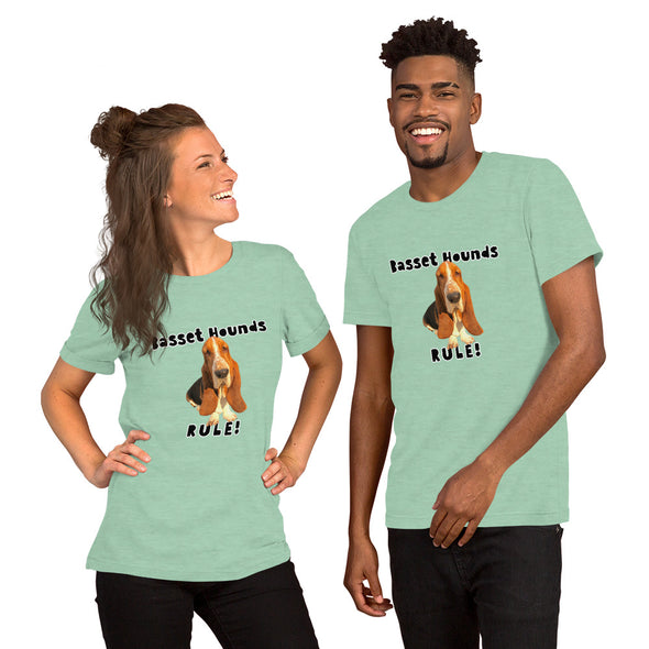 Basset Hounds RULE! Short-Sleeve Unisex T-Shirt